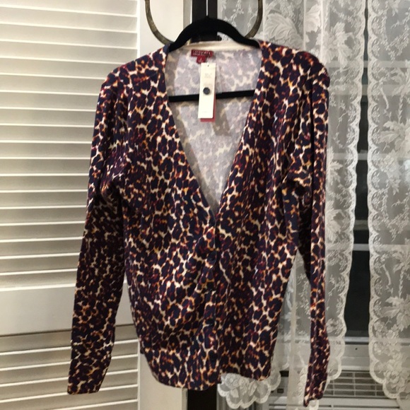 Merona Tops - NWT. Merona Leopard print cardigan. Large.